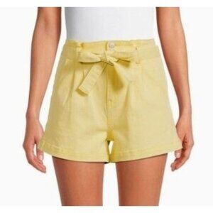 No Boundaries Yellow Denim Paper Bag Super High Rise Belted Shorts XXXL 21